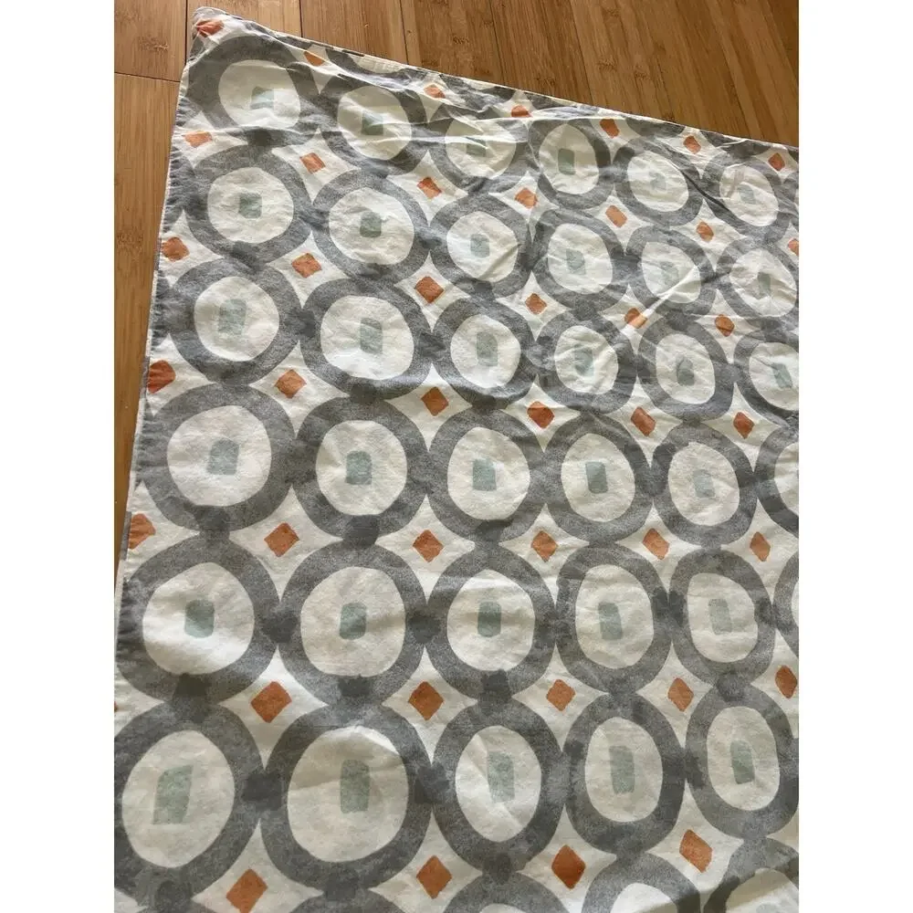 West Elm Green Circle Trellis Full queen duvet cover 100% Cotton